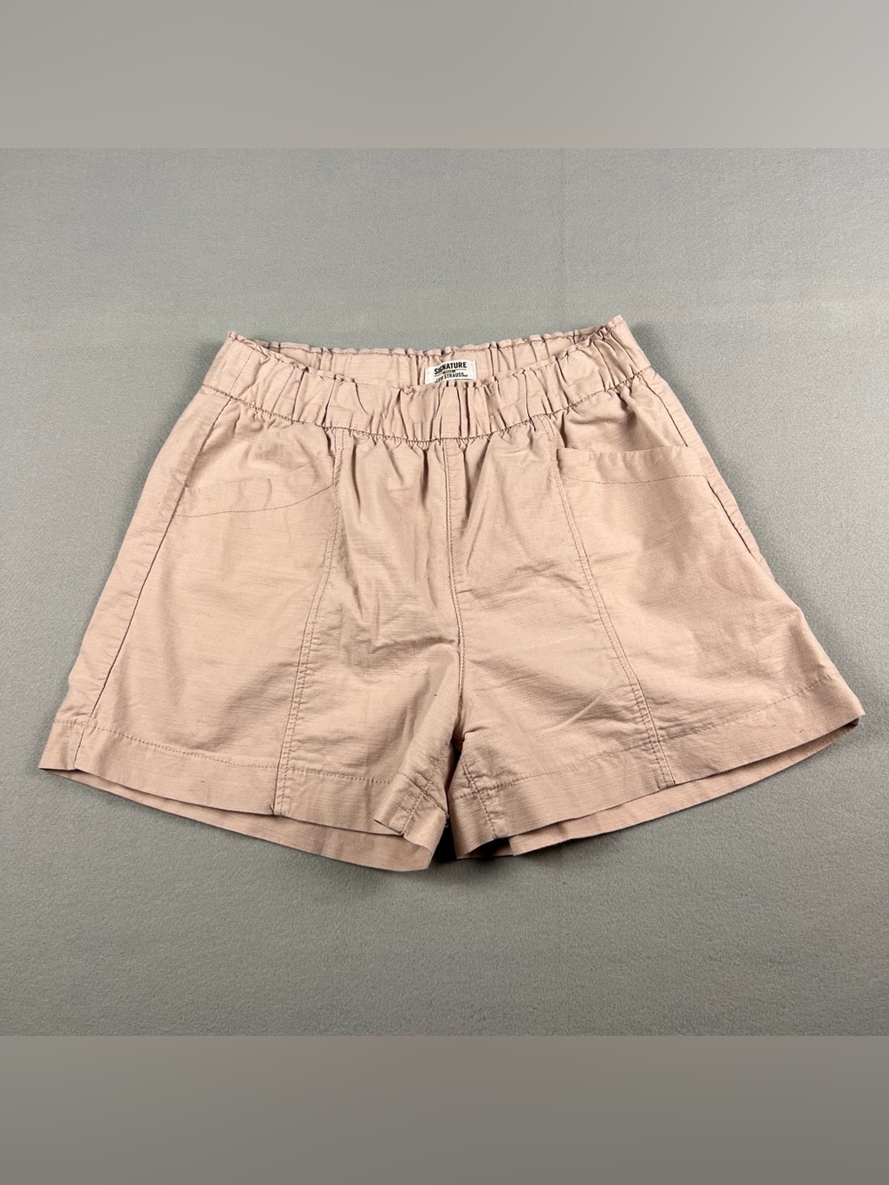 Signature Dusty Blush High-Rise Elastic Waist Shorts